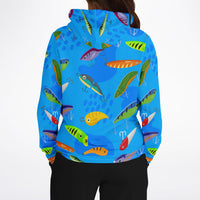 Lightweight Camping Fishing Lure Hoodie. Water Resistant, Compact, Warm