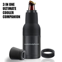 3 in 1 black Can & Bottle Drink Holder with lid off