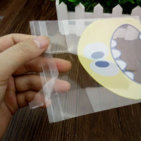 Cute Cartoon Monster Self-Adhesive Plastic Bags 50pcs - Ideal for Biscuits, Snacks, Baking Supplies, and Christmas Decor