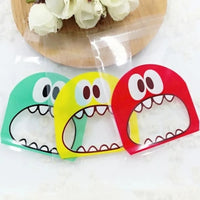 Cute Cartoon Monster Self-Adhesive Plastic Bags 50pcs - Ideal for Biscuits, Snacks, Baking Supplies, and Christmas Decor