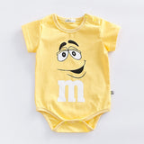 m&m's Chocolate Candy inspired Baby Bodysuit yellow cotton