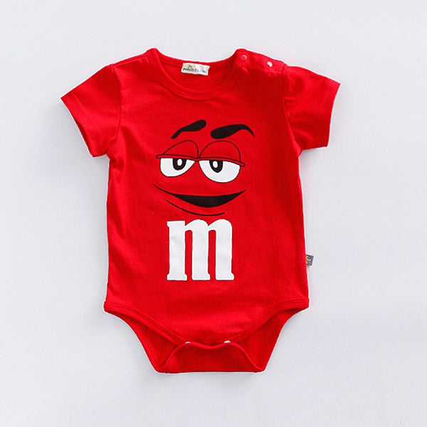 m&m's Chocolate Candy inspired Baby Bodysuit red cotton