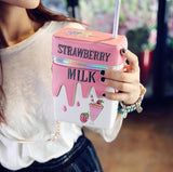 Cute Kawaii Milk / Juice Box Purse - Funny Unique Statement Handbags
