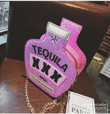 funny tequila alcohol bottle handbag ladies purse