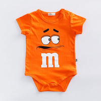 m&m's Chocolate Candy inspired Baby Bodysuit orange cotton
