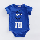 m&m's Chocolate Candy inspired Baby Bodysuit blue cotton