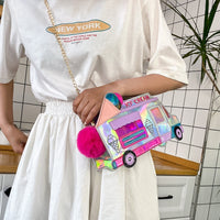 Retro Ice Cream Truck Handbag - Unique Quirky Rainbow Statement Purse