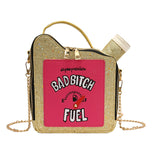funny unique bad bitch fuel can car handbag gold