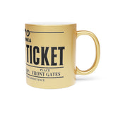 Willy Wonka Golden Ticket Metallic Gold Mug