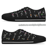 cute skeleton yoga sneakers with trick or treat cakes and halloween candy