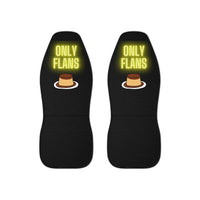Only Flans (Fans) Funny Food Pun Car Seat Covers - Large Logo