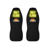 Only Flans (Fans) Funny Food Pun Car Seat Covers - Large Logo