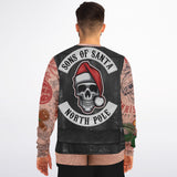 xmas biker vest tattoo sweater