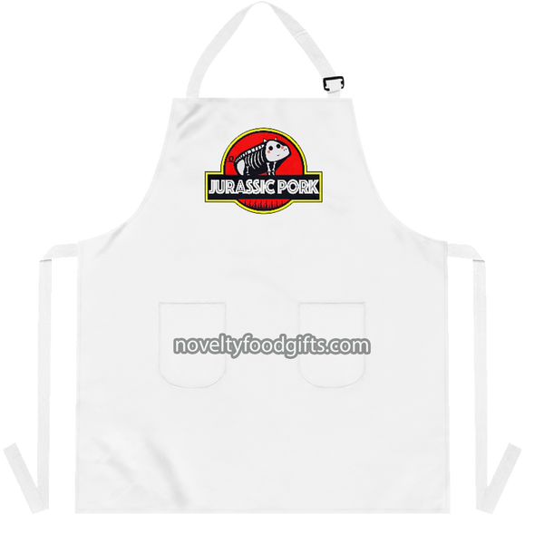 jurassic-pork-grill-dinosaur-park-meat-bbq-smoking-apron-mens-unisex-white-available-from-novelty-food-gifts-dot-com