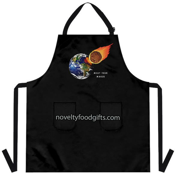 meat-your-maker-meatball-meteorite-big-bang-space-comet-apron-unisex-black-available-from-novelty-food-gifts-dot-com