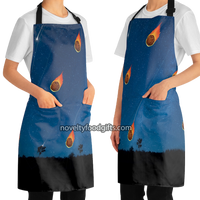woman-wearing-meatball-meteorite-shower-meat-your-maker-mens-unisex-comet-space-apron-available-from-novelty-food-gifts-dot-com