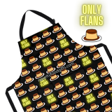 Only Flans Unisex Apron | Black | Funny Food Pun Bakers Aprons