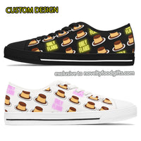 Only Flans Fans Funny Food Pun Dessert Sneakers Shoes