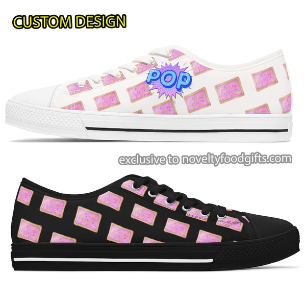 cute pop art candy shoes with pink poptarts pattern