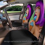 Retro PopArt 'Girl with the Ice Cream Tattoo'  Car Seat Covers