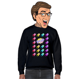mens black retro rainbow ringpop candy sweatshirt popart style sweater