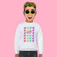 mens retro rainbow ringpop candy sweatshirt popart style sweater
