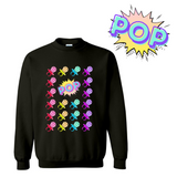 black unisex retro rainbow ringpop candy sweatshirt popart style sweater