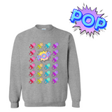 grey unisex retro rainbow ringpop candy sweatshirt popart style sweater