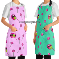 women-weraing-rolling-sticks-lolly-pop-retro-candy-apron-green-and-pink-options-available-from-novelty-food-gifts-dot-com